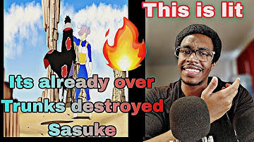 THIS IS FIRE TRUNKS VS SASUKE UCHIHA!!! Dragon Ball VERSUS Naruto Shippudden Fananimation (REACTION)