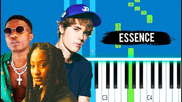 WizKid - Essence ft. Justin Bieber, Tems - Piano Tutorial