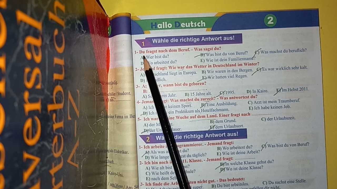 حل صفحه من 33 حتي 37 وشرح مواقف الدرس 8 وحل من 41 الي 43 تانيه ثانوي ترم تاني Hallo Deutsch