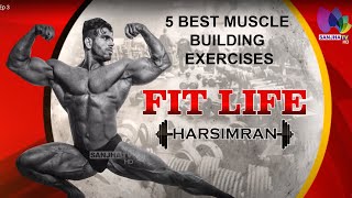 5 BEST MUSCLE BUILDING EXERCISES | Punjabi | Stamina workout | Fit Life | Harsimran