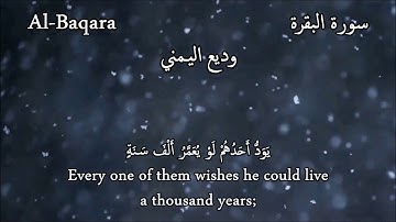 ما تيسّر من #سورة #البقرة ، #وديع_اليـمني   Al Baqara 92 - 98 #Arabic #English #Translation