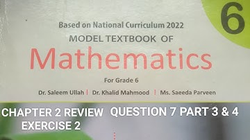 class 6 maths chapter 2 review exercise question 7 part 3 & 4 | @ummebilalclasses
