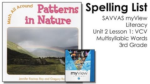 SAVVAS MyView Literacy Spelling Unit 2 Lesson 1 - 3rd Grade