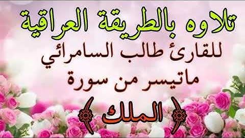 القارى طالب السامرائي سورة الملك