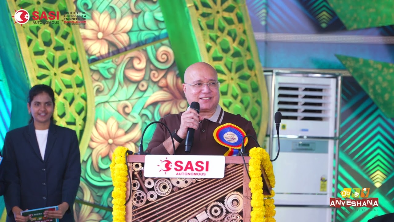 Sri. Kiran Kumar M adressing Students at Anveshana, Sasi Engineering College,Tadepalligudem
