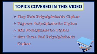 Cryptography & N/W Security: #18 Playfair, Vignere, Hill, One time pad Polyalphabetic Ciphers
