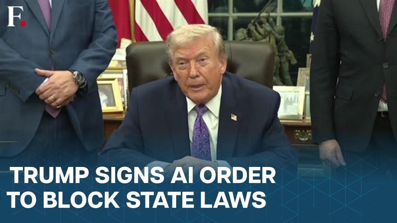 Trump Signs Executive Order to Centralise AI Regulation, Flanked by ...