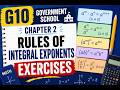 G10 Government School Chapter 2 rules for exponents part 2 exercises #education #maths