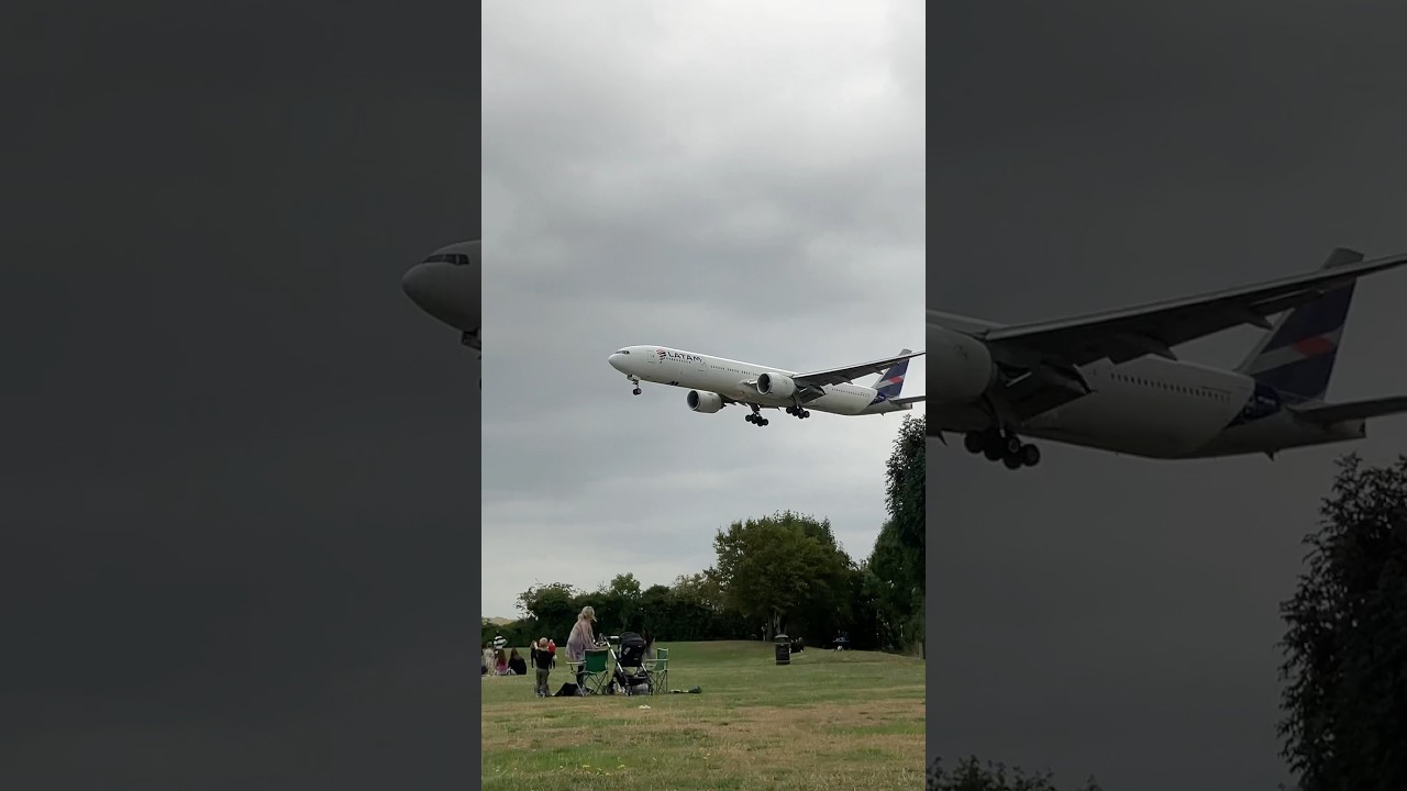 Mighty  Latam 777-300ER landing at LHR