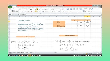 Metode Trapesium, Simpson 1/3, Simpson 3/8  Menggunakan Excel