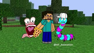 Trypo Minecraft Pizza Fail Steve and Worm XD #funny #memes #animation