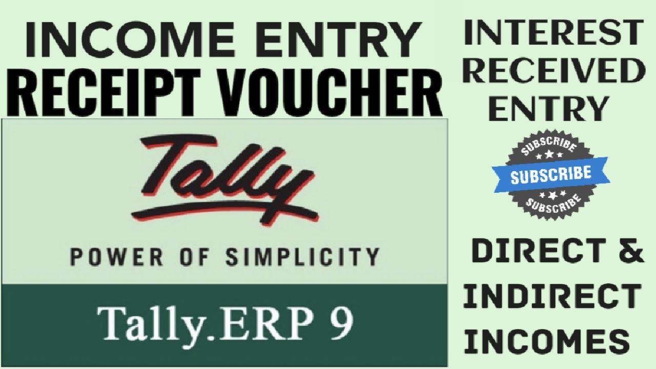 INCOME ENTRY IN TALLY ERP. 9 | LEARN TALLY | KAISE KARE INDIRECT INCOME ...