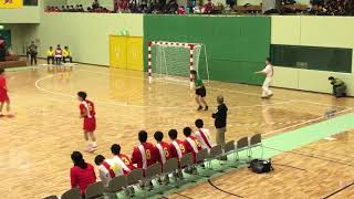 第42回全国高校選抜ハンドボール大会・男子１回戦  総社 vs 学法石川  前半  ‪2019.3.24‬  埼玉県三郷市総合体育館  ユニフォーム赤・学法石川 青・総社 のコピー