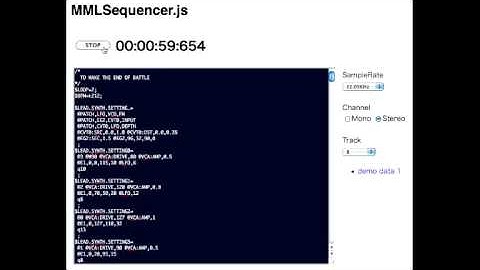 MMLSequencer.js(1) - HTML5 Audio Data API Demo