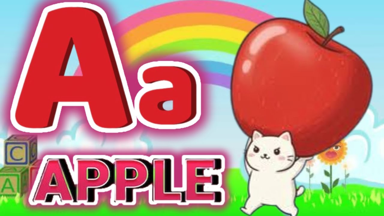 ABC для начинающих, учимся с буквой А (песенка про яблоко)