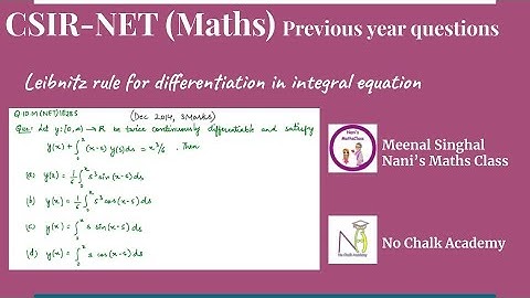 Leibnitz rule for differentiation in integral equation, Question UGC NET (Q.ID.M(NET)IE28S)