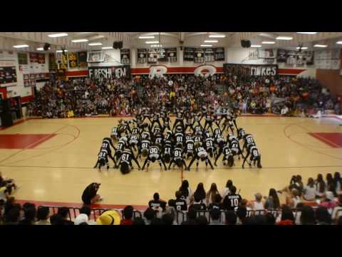 Troy High School Dance team Red Hots and All Male Halloween Rally 2016