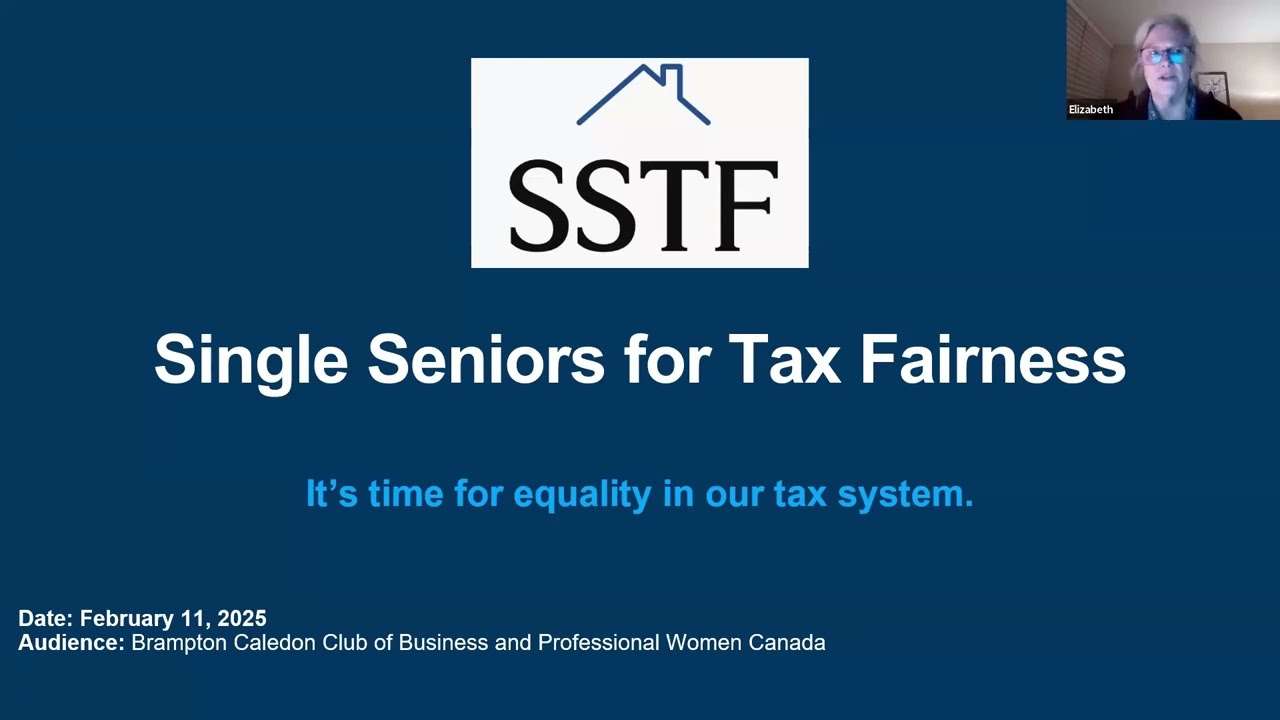 Single Seniors Tax Fairness Presentation
