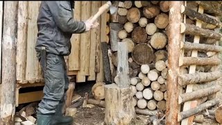 Weekend in the TAIGA with a GIRL IN A LOG CABIN #bushcraft#camp #camping#wildlife#viral#fyp#foryou