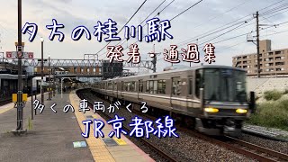 夕方のJR京都線桂川駅を発着・通過する列車たち
