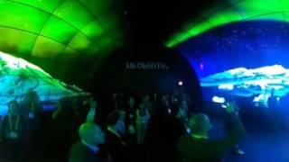 Tunnel of 216 OLED TV's at the LG Booth for CES 2017 filmed with the LG 360 CAM