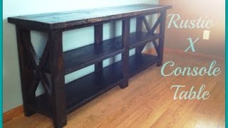 Rustic X Console Table