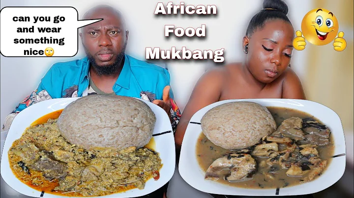TYING WRAPPER TO SEE MY HUSBAND REACTION MUKPRANK | WHEAT FUFU AND EGUSI WITH WHITE SOUP MUKBANG