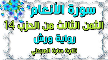 سورة الانعام الثمن الثالث 3 الحزب الرابع عشر 14 مكرر للحفظ  برواية ورش | سارة الهبطي surat Al-An'am