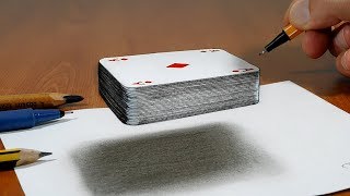 3D Trick Art on Paper, Try to do Floating Cards