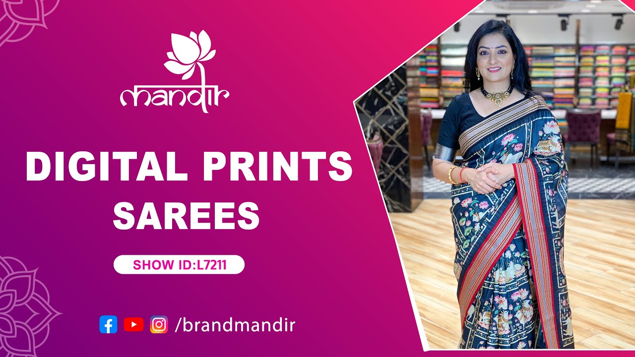 Digital Print Sarees | WhatsApp Number 733 733 7000 | Brand Mandir Sarees LIVE