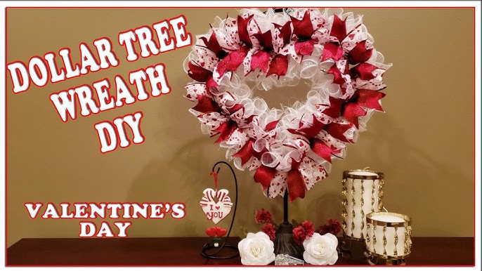 DIY Dollar Tree Heart Shaped Wreath