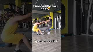 partner power single leg squat 💪#motivation #gym #viral #shorts #viralvideo #shortvideo #viralshorts
