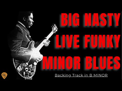 Nasty B Minor Blues Jam | Live Thrills! Guitar Backing Track