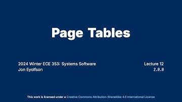 "Page Tables" Operating Systems Course at University of Toronto