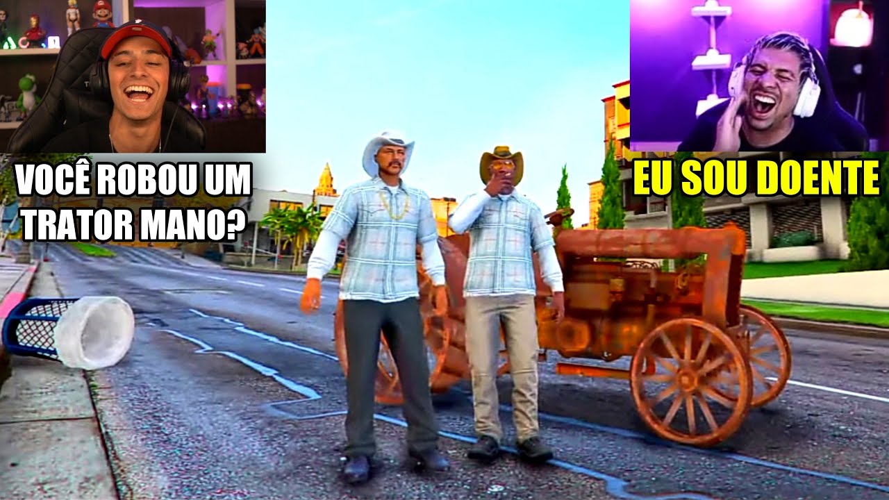 CJ E CONNOR ANDANDO COM UM TRATOR ROUBADO !!!