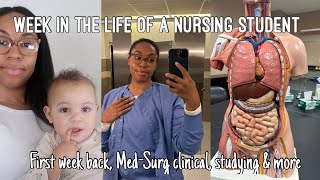 Week In The Life Of A Nursing Student| 2nd semester,First MedSurg Clinical & studying & more