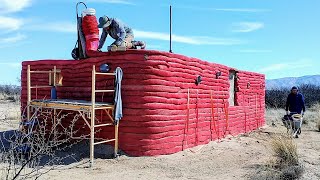 He's Finally Getting Some Help! HYPERADOBE Tiny House Build With 18' Thick Walls!