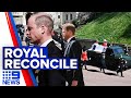 Prince Philip's funeral: Princes Harry and William reconcile at funeral | 9 News Australia