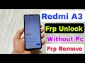 redmi a3 frp lock kaise tode | redmi a3 frp unlock 2024 | how to bypass frp redmi a3 without pc |