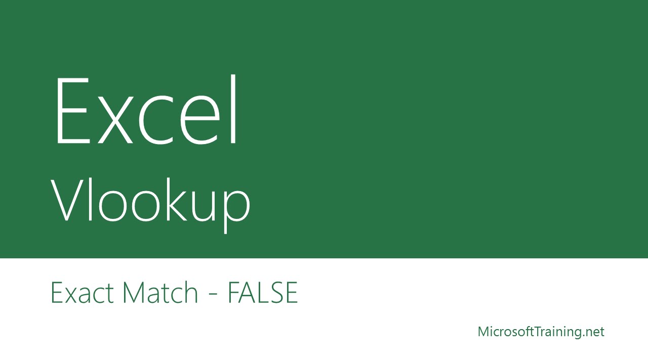 Excel Vlookup Finding An Exact Match YouTube
