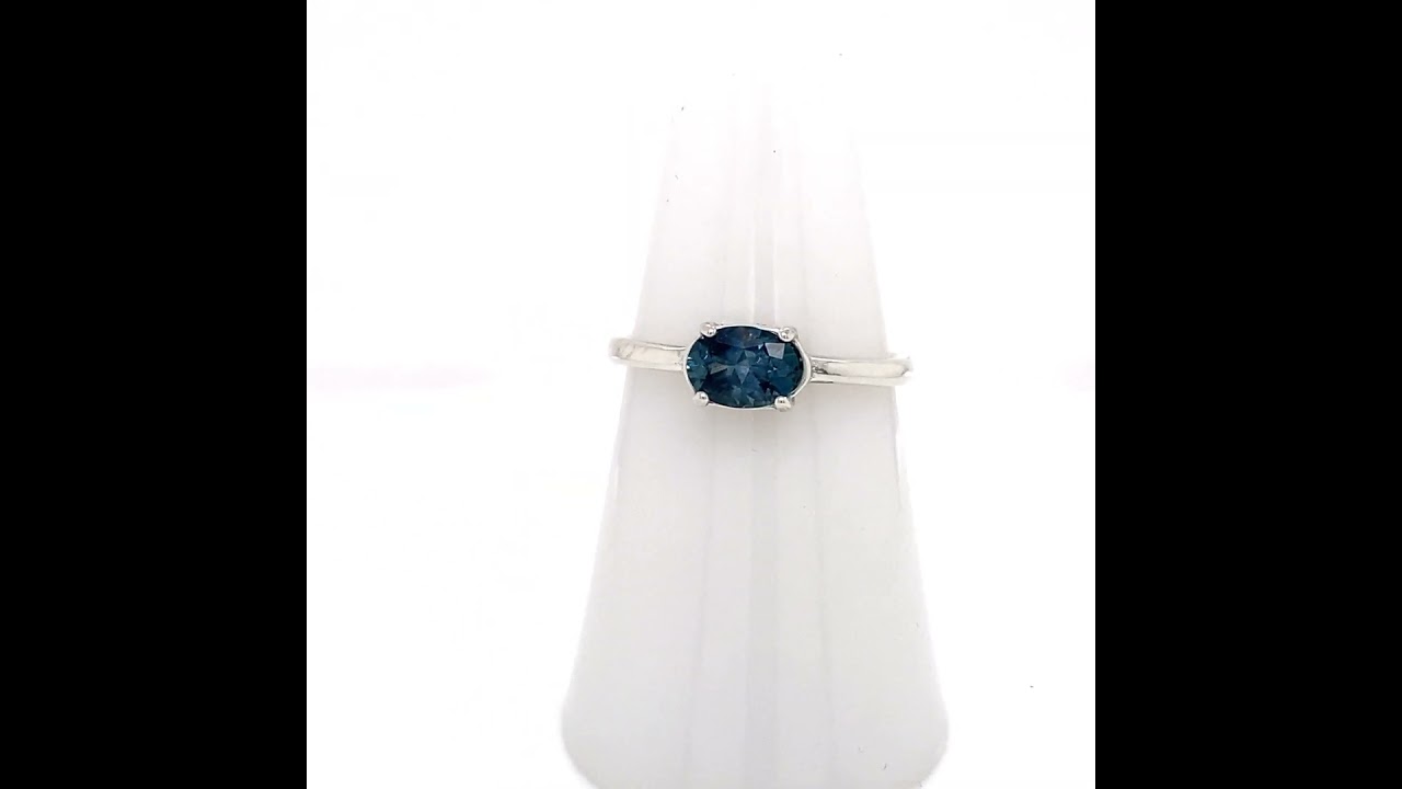 Montana Sapphire East West Oval Ring Sterling Silver