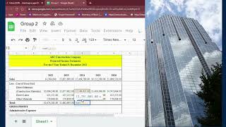 How to Make a Projected Income Statement using Google Sheet || ES106 Group 2