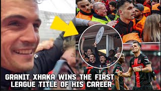Granit Xhaka emotional reaction after winning the first league title of his career ❤️👏