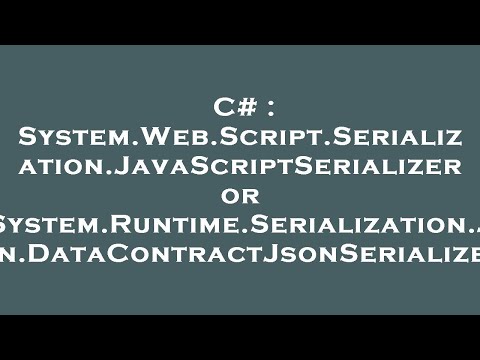 C# : System.Web.Script.Serialization.JavaScriptSerializer or System.Runtime.Serialization.Json.DataC