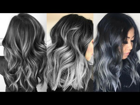 Charcoal Hair Color Trends, Grey Hair Ideas, Ash Balayage