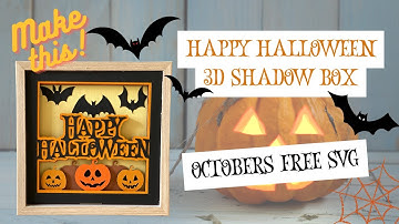 DIY Halloween Craft - 3D Shadow Box made with Cricut & FREE SVG! 🎃👻
