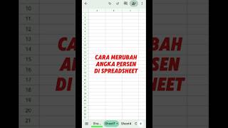 cara merubah angka menjadi persen di spreadsheet #belajarspreadsheet #spreadsheet #googlesheet