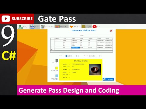 9. Gate Pass in Csharp - Generate Pass Design and Coding (C#, Visual Studio, MsSQL Server)