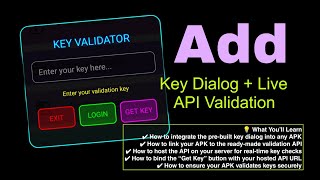 Add Key Dialog + Live API Validation to Your Mod APK | MT Manager Implementation Guide