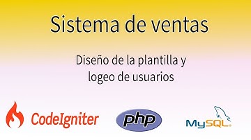 Sistema de Ventas con Codeigniter   Diseño de la Plantilla y logeo de Usuarios   Programa con Alex